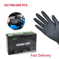 200pcs black disposable latex nitrile glove working gloves food grade waterproof allergy free work safety gloves guantes nitrilo