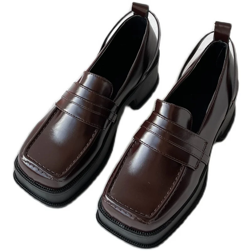 

Japanese Mary Jane leather shoes British retro college style leather shoes square toe platform small leather shoes
