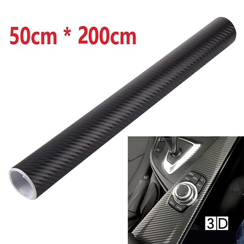 

50x200cm Car 3D Matt Black Carbon Fiber Vinyl Foil Film Wrap Roll Sticker Decals Leaving Marks After Removal