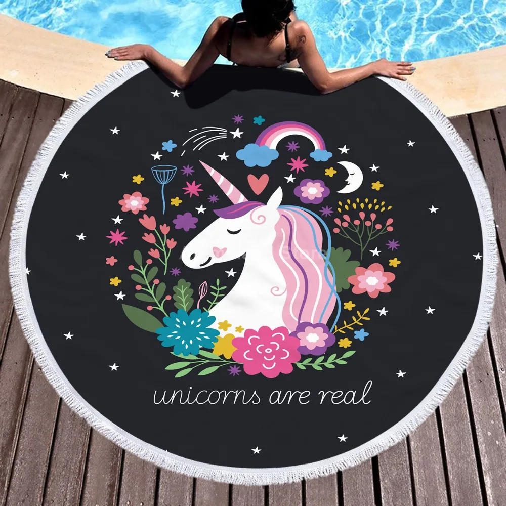 

Black Unicorn Beach Towel Cool 3d Delicate Microfiber Bath Towel Outdoor Blanket Living Room Home Decor Swimming Gift Cartoon