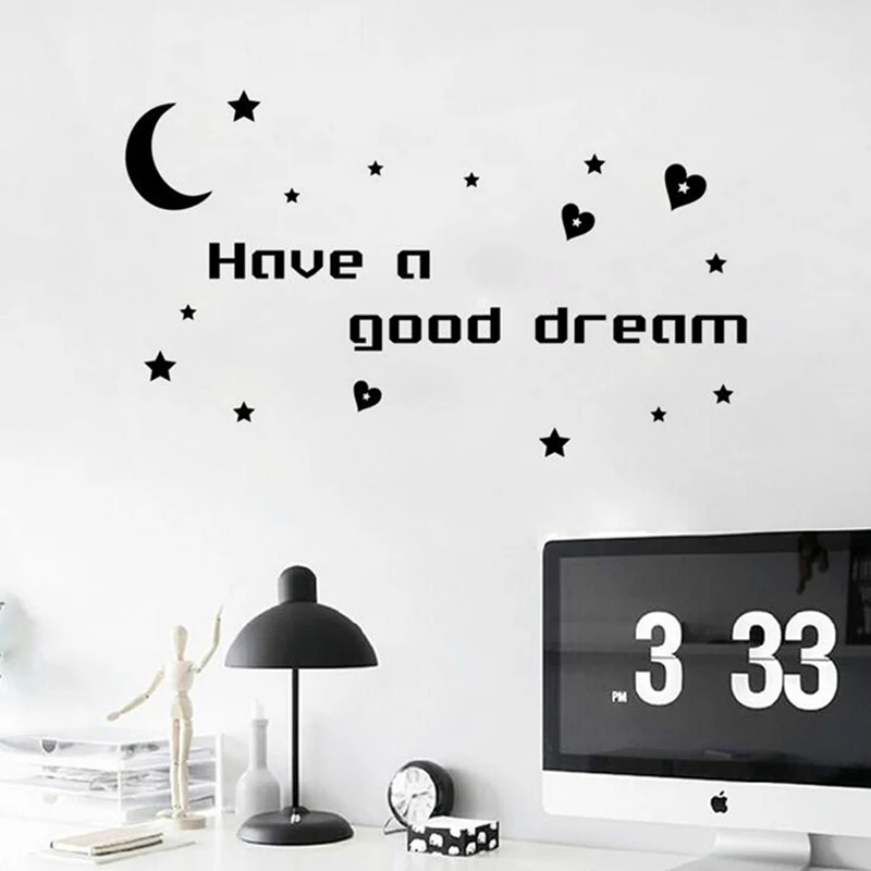 Настенные наклейки креативные есть хороший сон английская цитата наклейка на