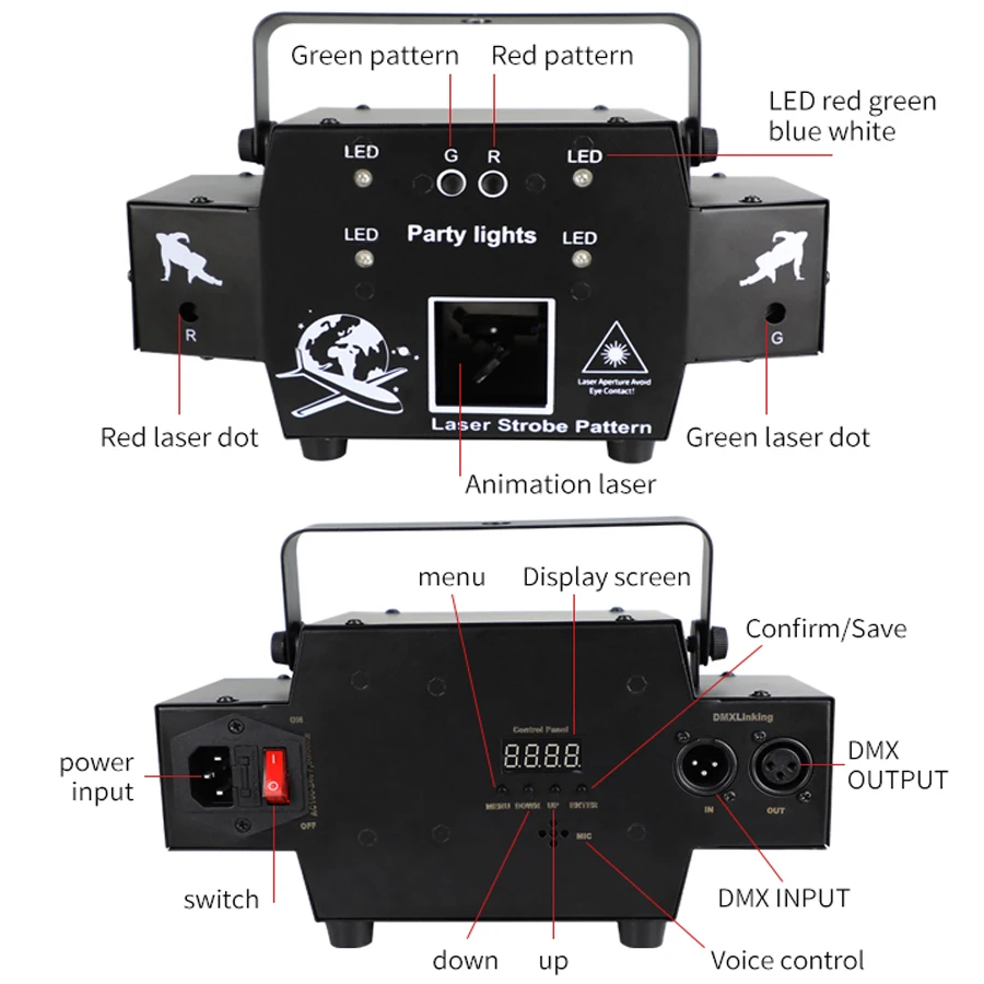 Новый профессиональный лазерный сценический светильник DMX 512 Рождественский