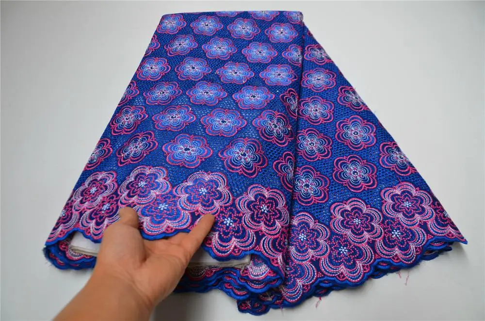 

High Quality African cotton Lace Fabric Swiss Voile With Stones Swiss Cotton Lace White Lace Fabrics For Wedding CLP-591