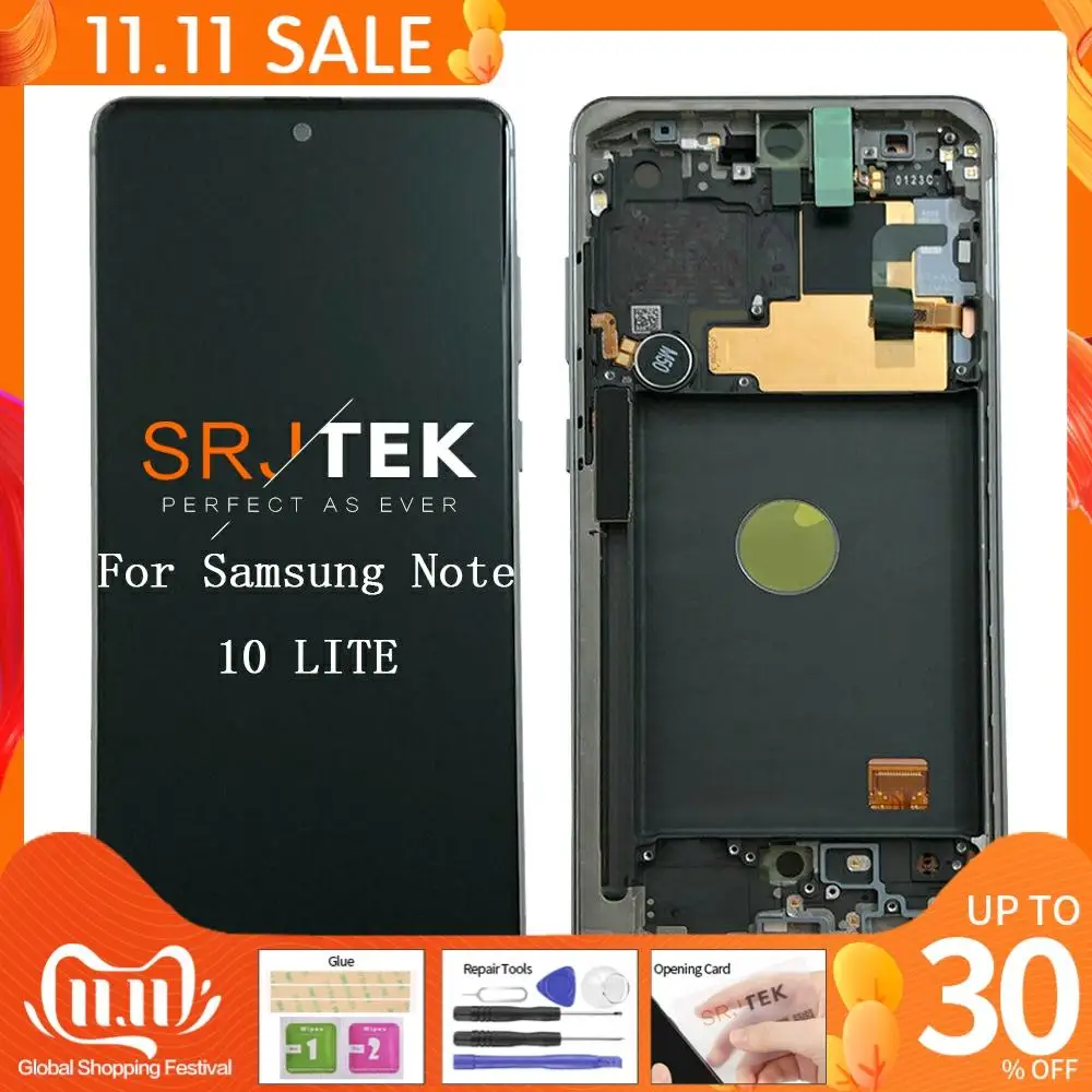 Тест новый 6 7 &quotдля Samsung GALAXY Note 10 Lite LCD сенсорный экран дигитайзер сборка рамка