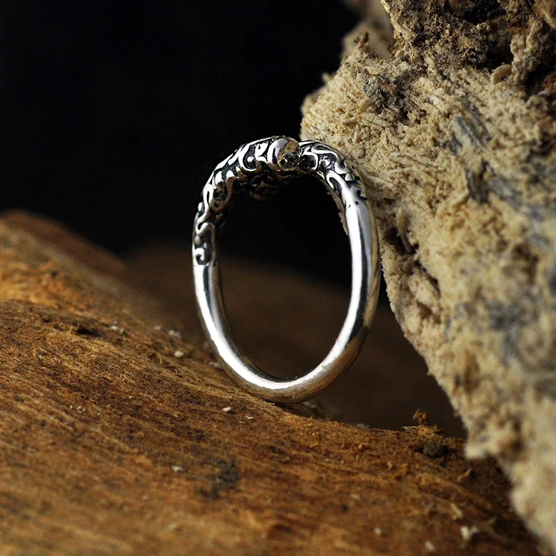 Подлинное твердое 925 пробы Серебряное кольцо для пары винтажное инкатантное