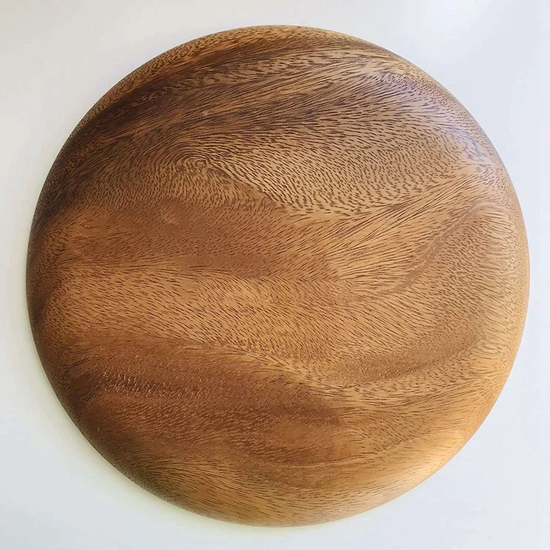 

Wooden Dinnerware Serving Plates Set Of 3 - Dinner, Salad, and Dessert Plates Lightweight and Sturdy Acacia Wood