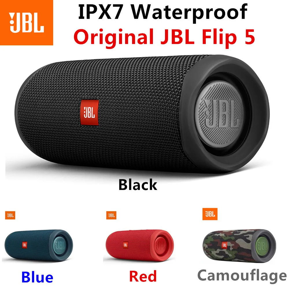 JBL-minialtavoz Bluetooth Flip 5 Original, portátil, IPX7, inalámbrico, para exteriores, estéreo, música...