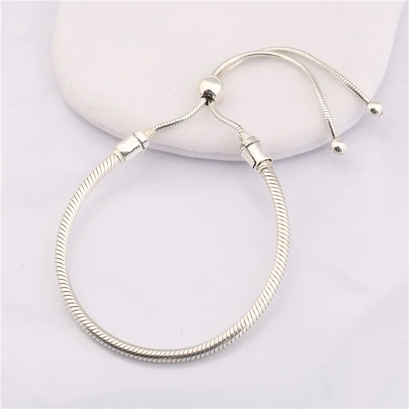 Регулируемый браслет в виде змеиной цепи из стерлингового серебра 925 пробы
