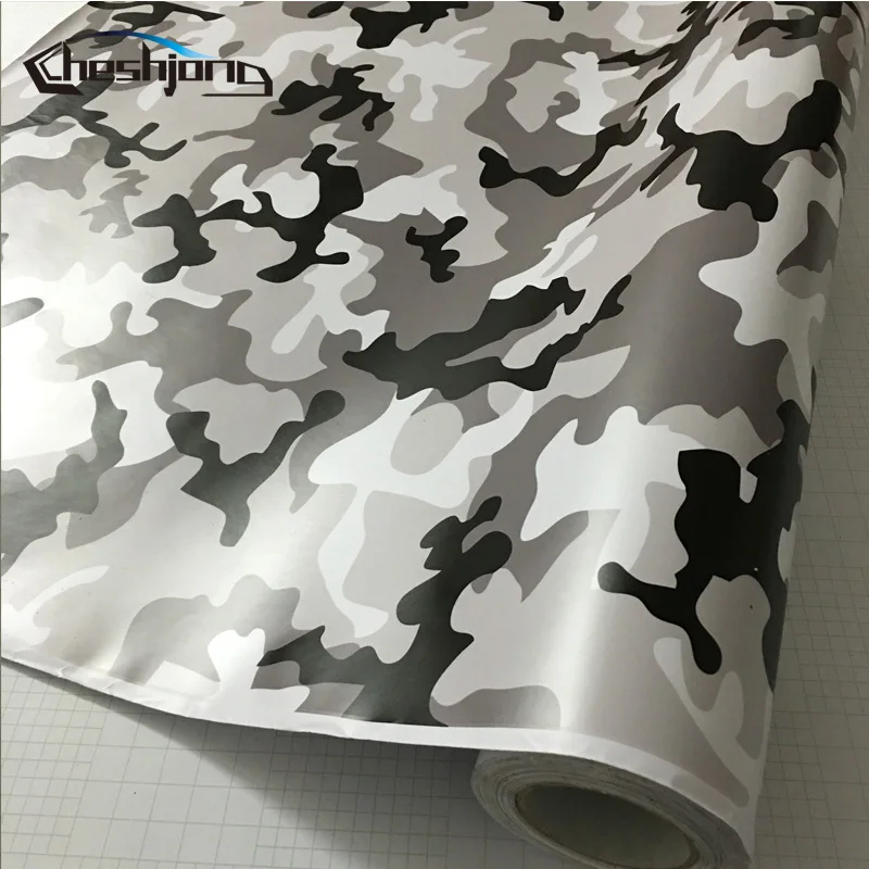 Cheshjon Arctic Camouflage виниловая клейкая черная белая серая камуфляжная пленка Военная мотоциклетная наклейка со скутером наклейка для изменения цвета