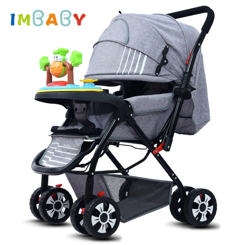 Новинка 2020 детская коляска ультралегкий складной светильник высокое качество двойная тележка высокий