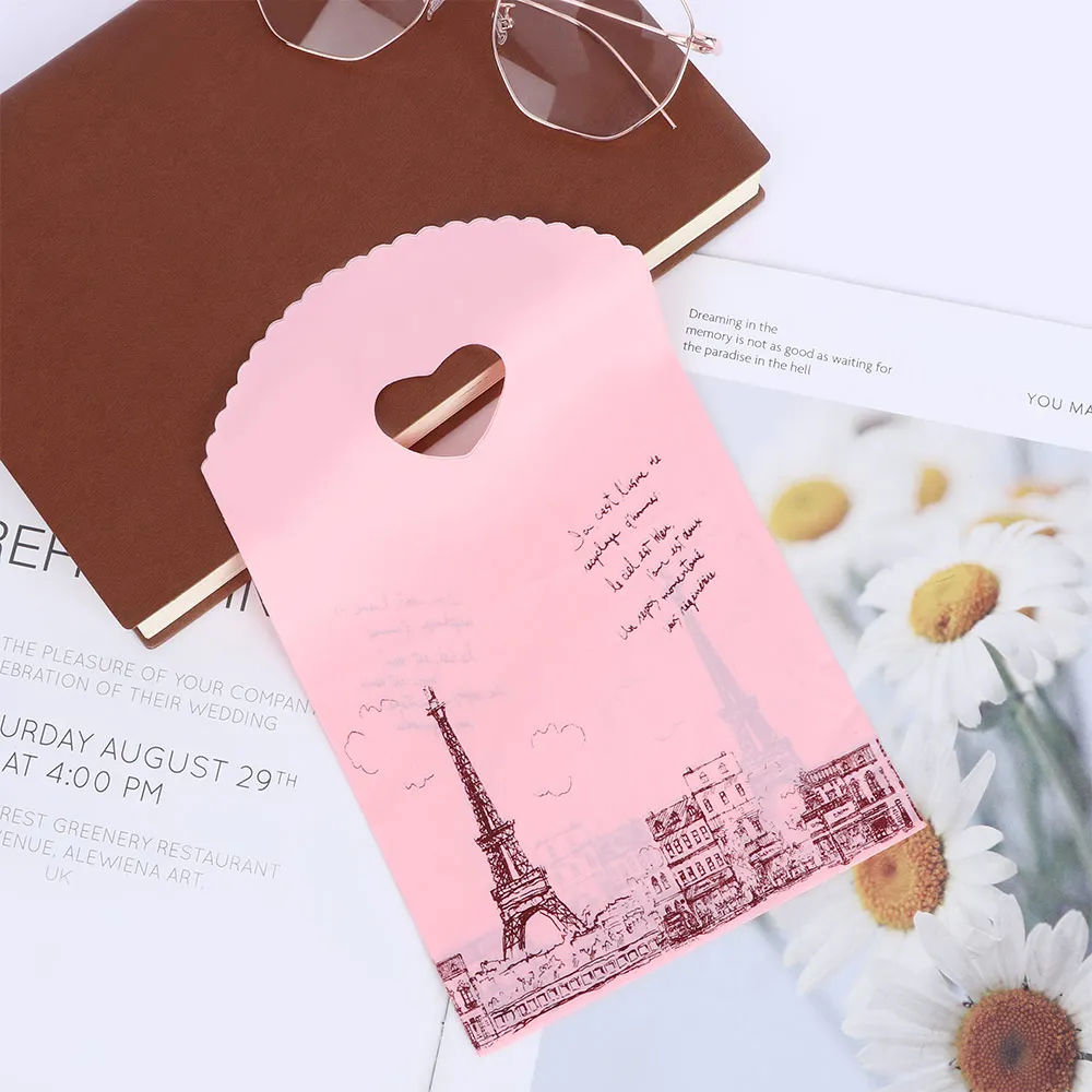 50 шт./компл. башня шаблон упаковочные сумки розовые милые пластиковые