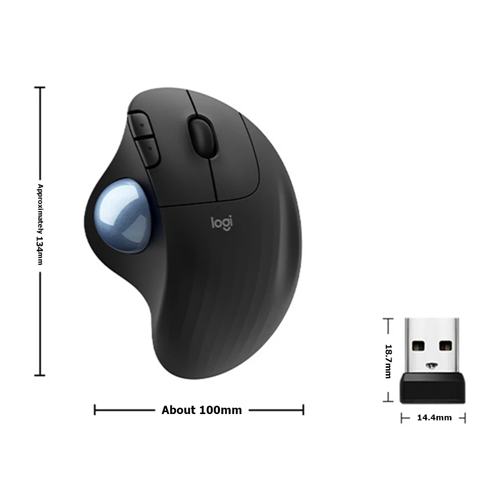 Logitech ERGO M575 Wireless Trackingball Mouse Win10 macOS Version Shaped hand design Bluetooth low energy technology