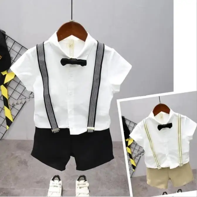 

Children Clothing Set Baby Cotton Gentleman Suit Leisure Sports Toddler Kids Boys Summer Clothes Size 2-7Year
