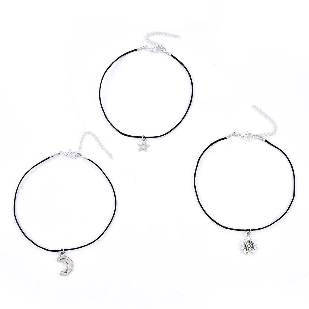 

3pcs/set Sun Moon Star Ankle Bracelets Anklets for Women Leg Bracelet Beach Accessories Bohemian Feet Fashion Jewelry Gifts New