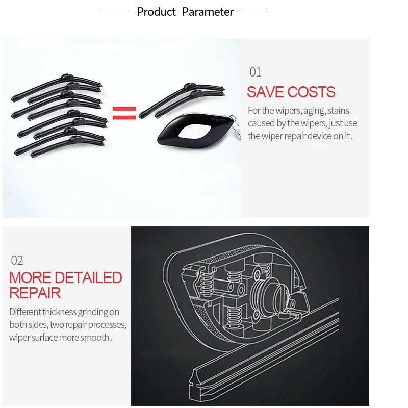 Car Wiper Repair Tool Durable Tools Auto Windshield Rubber Strip Blade Restorer Kit | Автомобили и мотоциклы