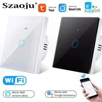 wifi wall touch switch smart light switch 123 gang tuya smart life home support alexa google home eu no neutral wire required