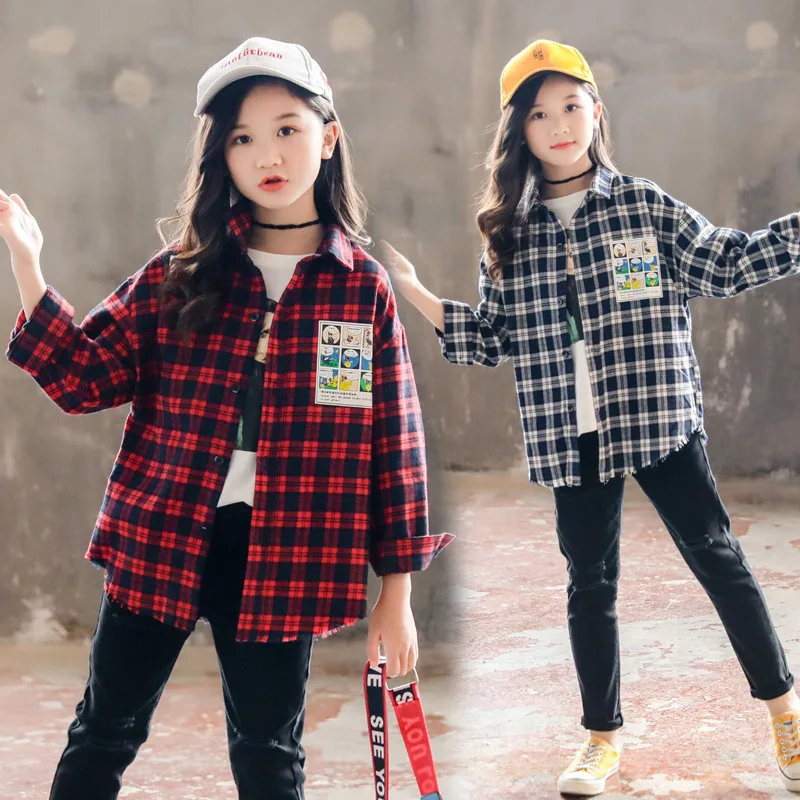 2019 г. Детская блузка для девочек осенне-весенняя одежда детей рубашки в