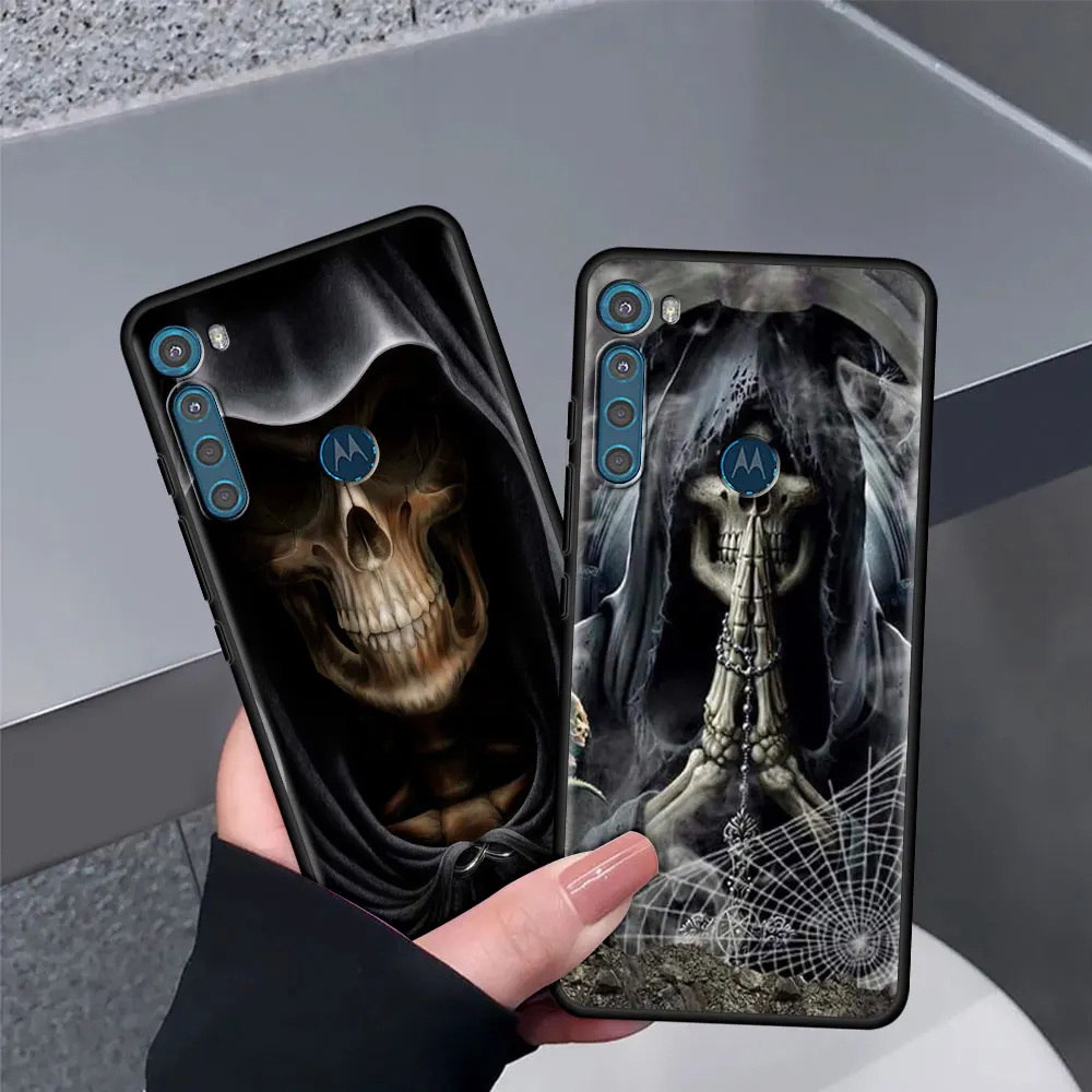 grim reaper skull skeleton case for motorola moto one fusion plus g9 play g8 power lite soft phone coque g30 e6s g8 g9 carcasa free global shipping