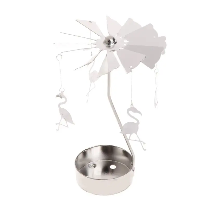

Rotary Spinning Tealight Candle Metal Tea Light Holder Carousel Home Decor Gifts
