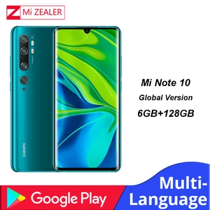 Глобальная версия Xiaomi Mi Note 10 смартфон 6 ГБ ОЗУ + 128 Гб ПЗУ Penta камера 5260 мАч аккумулятор Snapdragon730G 10x экран мобильного телефона