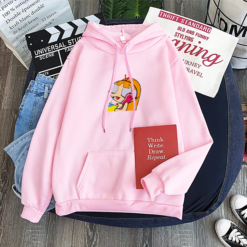 

Kawaii Pink Sweatshirt Female Long Sleeve Pullovers Warm Coats Harajuku Streetwear Womens Sweatshirt Bubbles Hoodie Women Funny