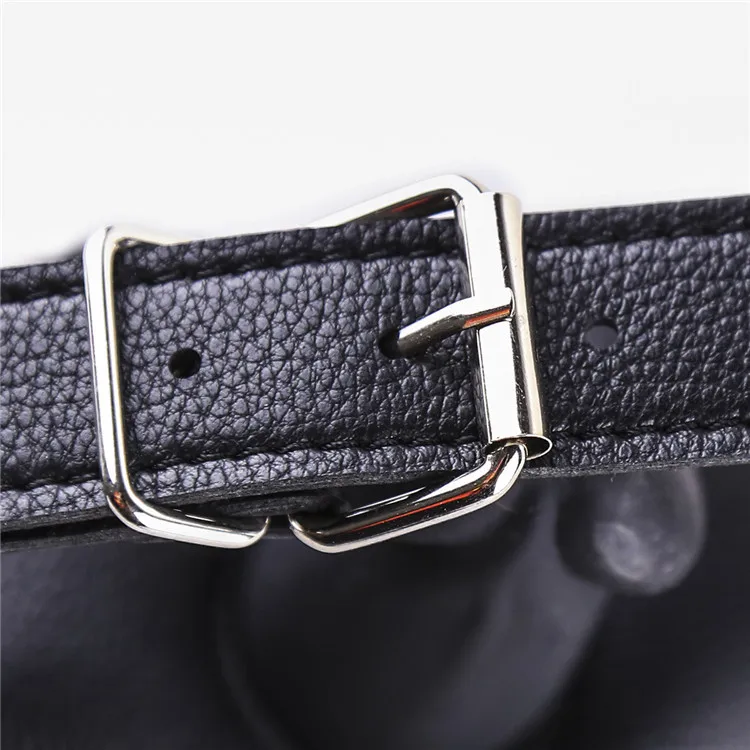 Силиконовый фаллоимитатор рот вилка Связывание черная кожа для пары мужчина