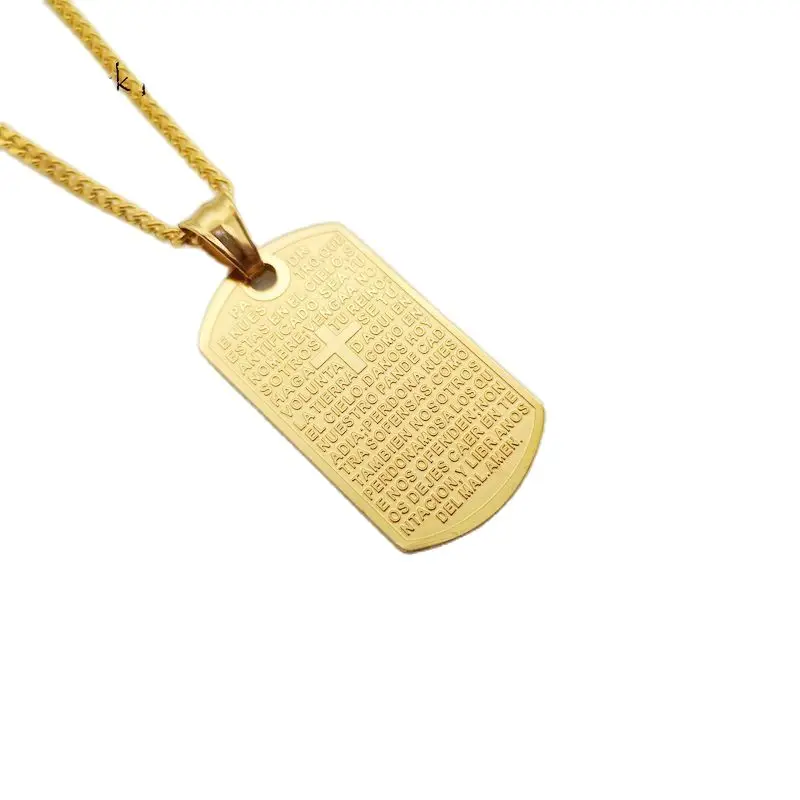 

Ожерелье золотого цвета с подвеской в виде священной Библии для собак, украшение из нержавеющей стали с кулоном в форме шара, для мужчин и же...