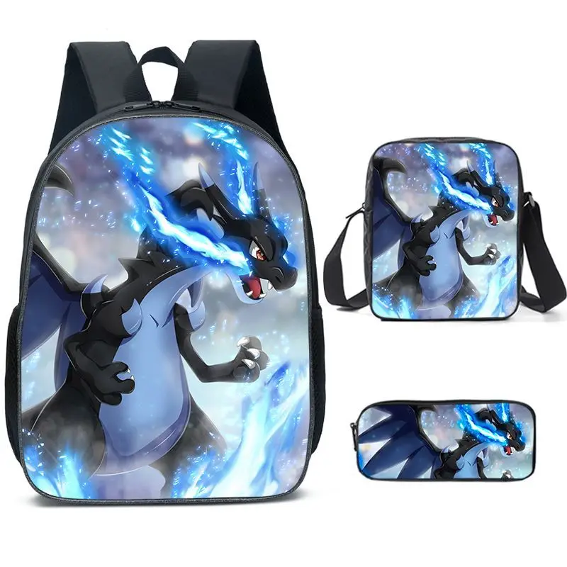 

Hobbies Action Figures Fantasy Pokemon Pikaqiu Large Capacity Waterproof Portable Backpack Set Christmas Gifts for Children