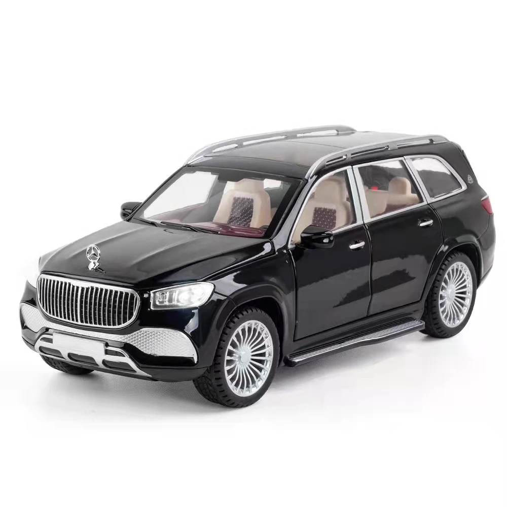 

Модель автомобиля Maybach GLS600 из сплава 1:24, имитация силы управления звуком и светом, коллекция игрушек в подарок
