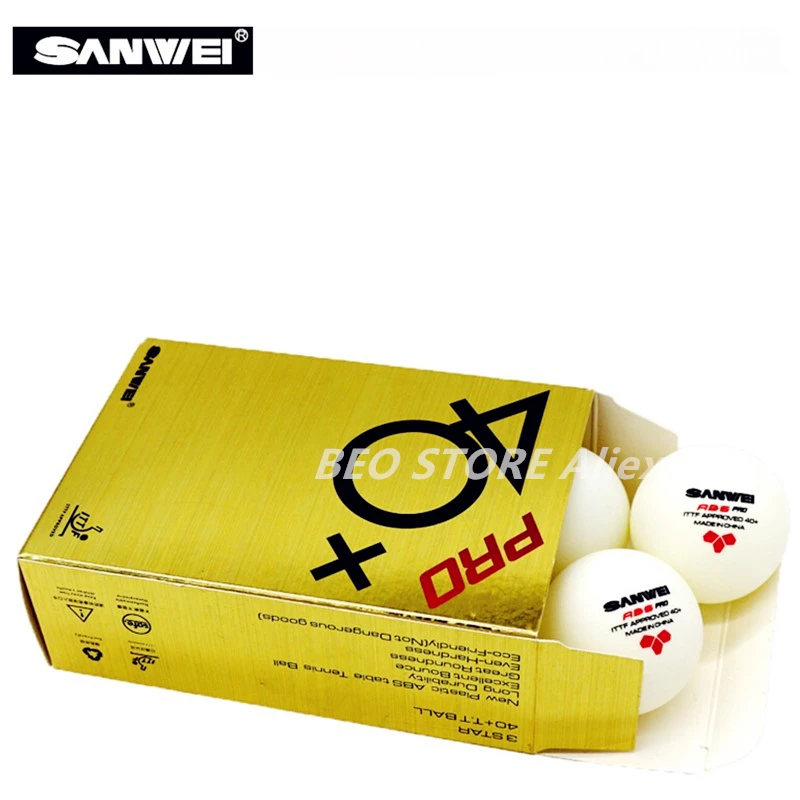 

30/60 balls SANWEI Table Tennis Ball 3-star ABS 40+ PRO seamed New material plastic poly ITTF Approved ping pong tenis de mesa