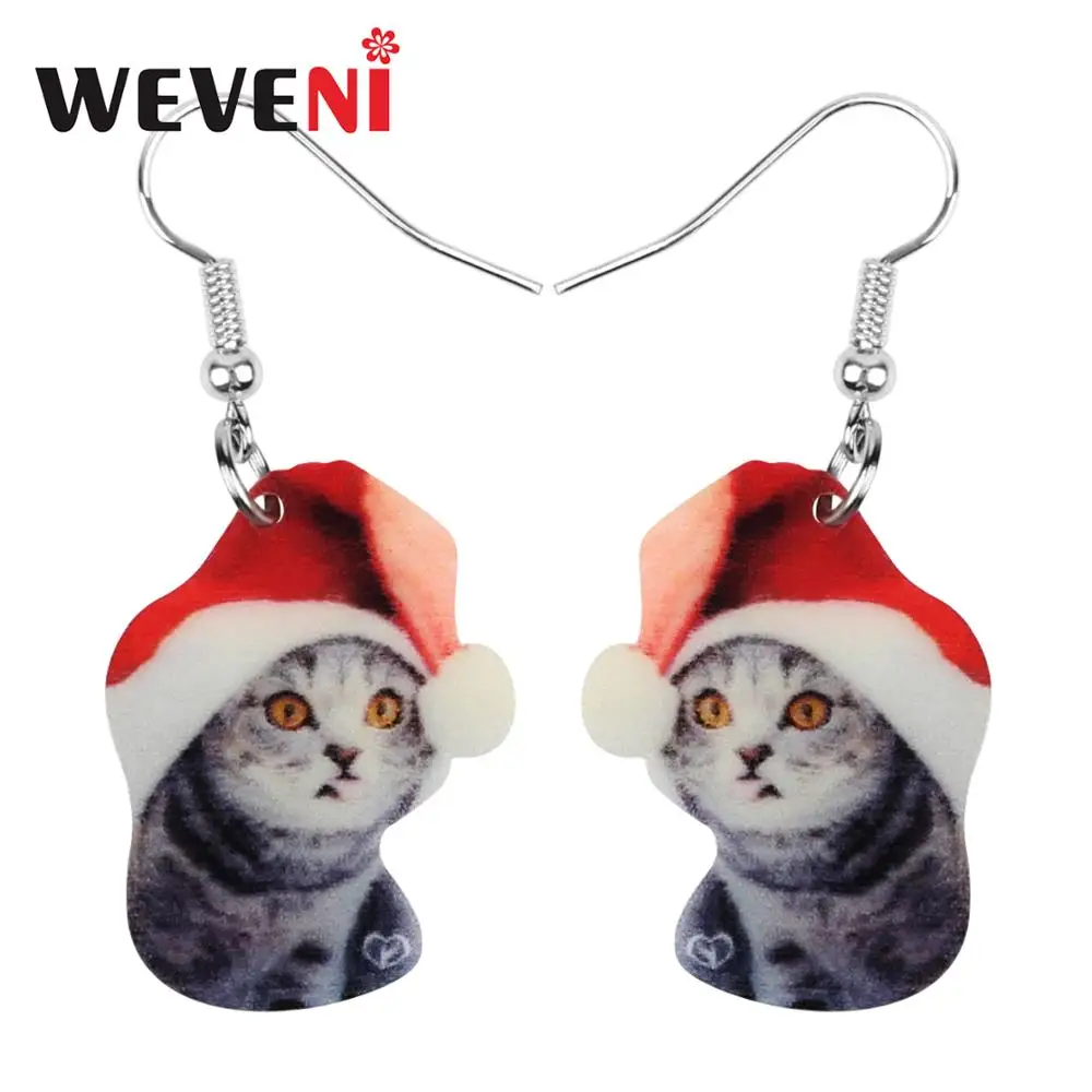 Акриловая Рождественская шляпа WEVENI короткие волосы кошка котенок искусственные