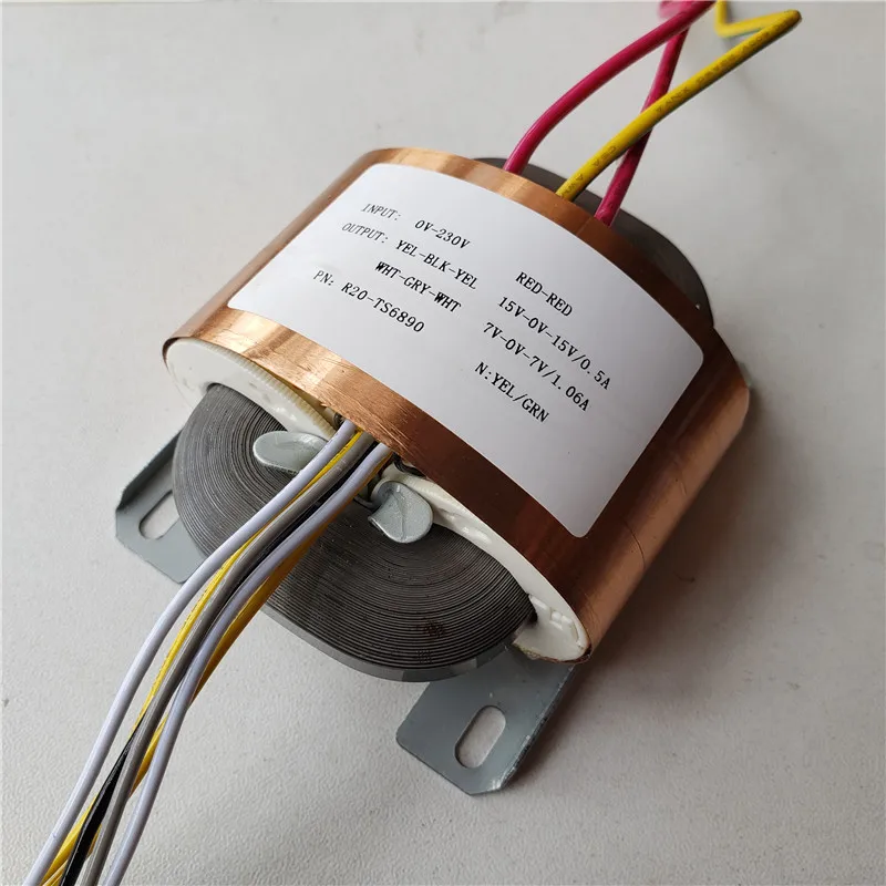 15V-0-15V 0.5A 2*7V 1.06A трансформатор R Core R20 30VA изготовленный на заказ трансформатор 220 V/230 V медный щит для предварительного усилителя питания