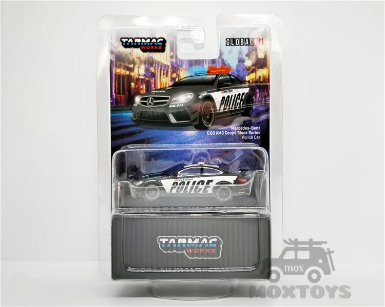 

Tarmac Works 1:64 AMG C63 Coupe Black Series Police Car Diecast Model Car