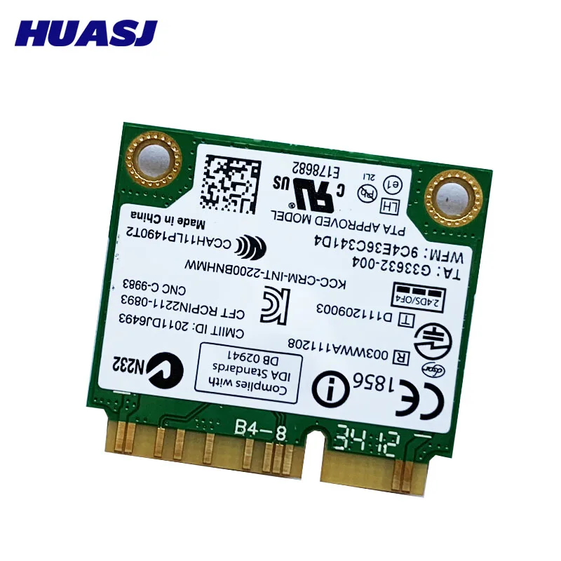 Wi-Fi PCI-E  Huasj  Intel Wireless-N 2200BNHMW FRU 60Y3295  Lenovo T430 T530 X230T W530