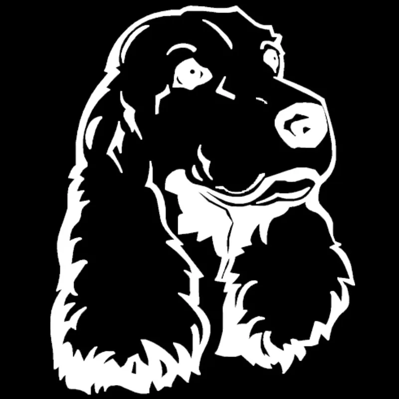 

Cute Cartoon Cocker Spaniel Decals Car Decoration Personality Pvc Car Window Waterproof Stickers Black/white, 16cm*13cm