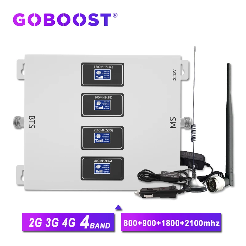 GOBOOST четырехдиапазонный усилитель сигнала 4G LTE 800 DCS 1800 UTMS 2100 celllular amplifer gsm 900