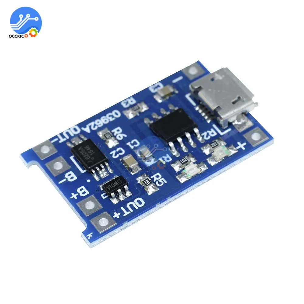 

10pcs BMS 18650 Li-ion Lithium Battery Charger Protection Board 5V1A Micro USB Microphone Amplifier Battery Balancer