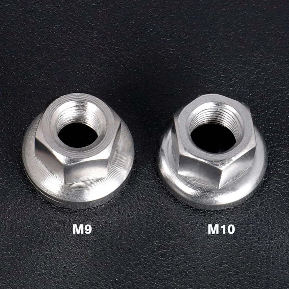 

2pcs Stainless Steel Nuts Bike / Cycle Wheel Axle Track Nuts Sizes M9/M10 For Dead Flying Front Rear Hubs With Anti-skid Pattern