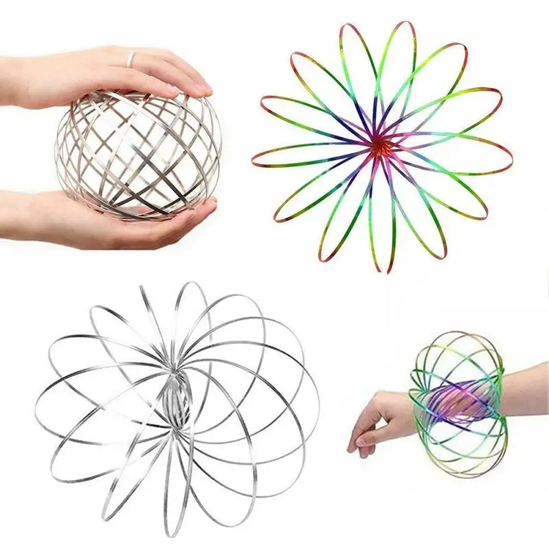 

Children's Magic Flow Ring Toys Funny Dynamic Spring Unlimited Light Dance Decoration