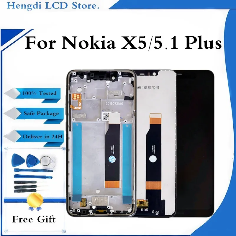 

For Nokia 5.1 Plus LCD Display For Nokia X5 LCD Touch Panel Screen Digitizer Assembly With Frame Replacement Parts