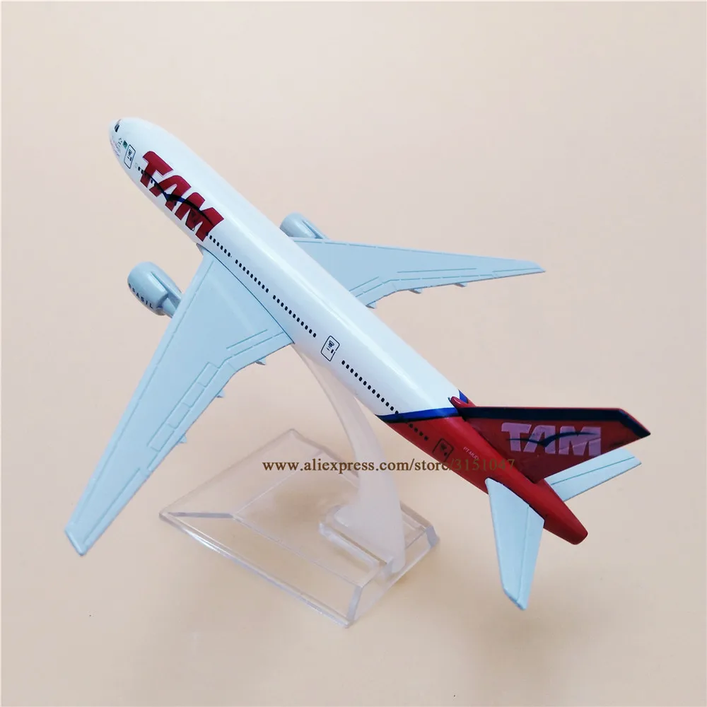 

Модель самолета из сплава металла, литая модель самолета 16 см, бразильский Тэм Боинг 777, авиакомпании B777, детский подарок