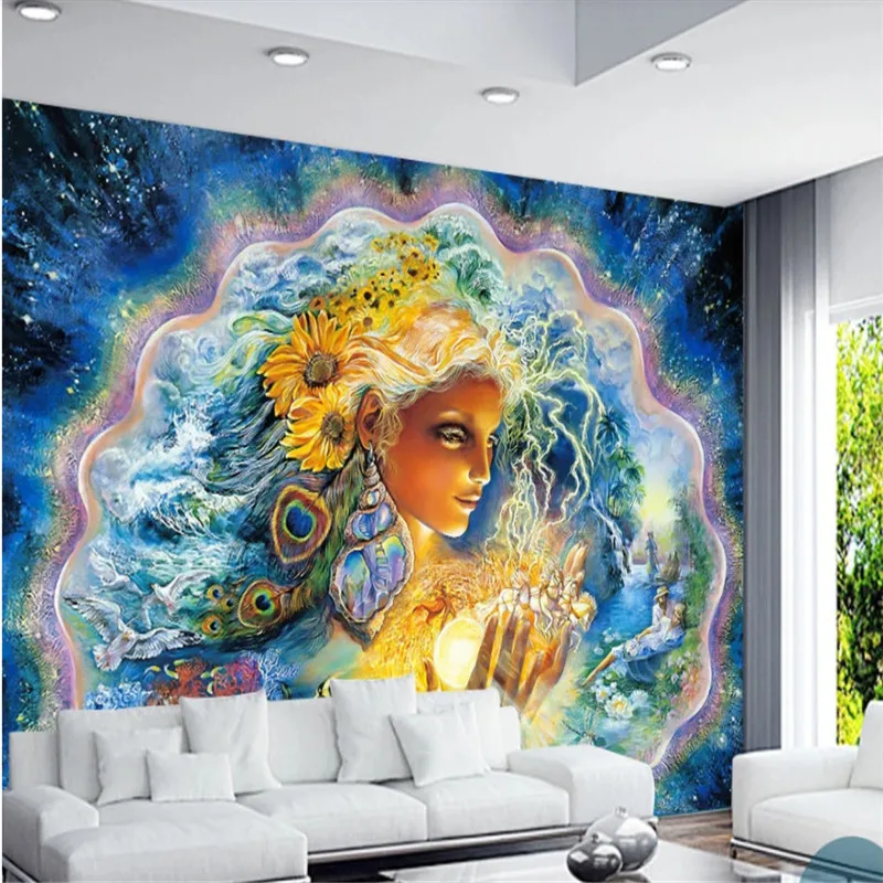 

Европейские мифы жемчужная Мидия богиня Датская мифология красивые обои цветное стенное панно для гостиной 3D обои домашний декор