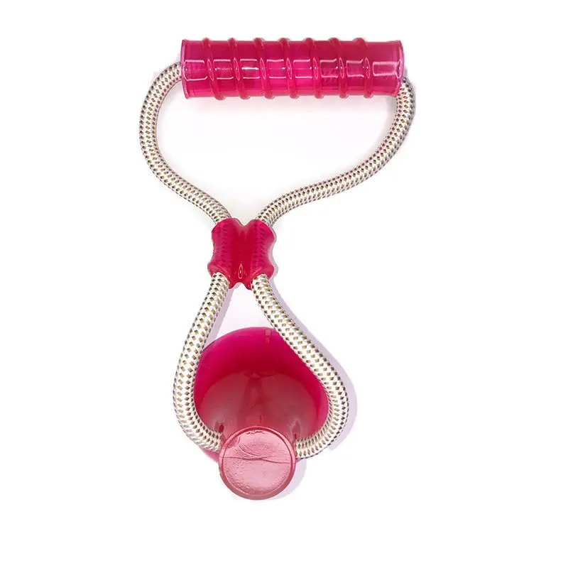 rose red 40cm Многофункциональные игрушки для домашних животных с присоской, игрушка для собак с шариком из термопластичного каучука для чистки зубов, жевательные резиновые игрушки для собак для маленьких собак - Цвет: rose red 40cm