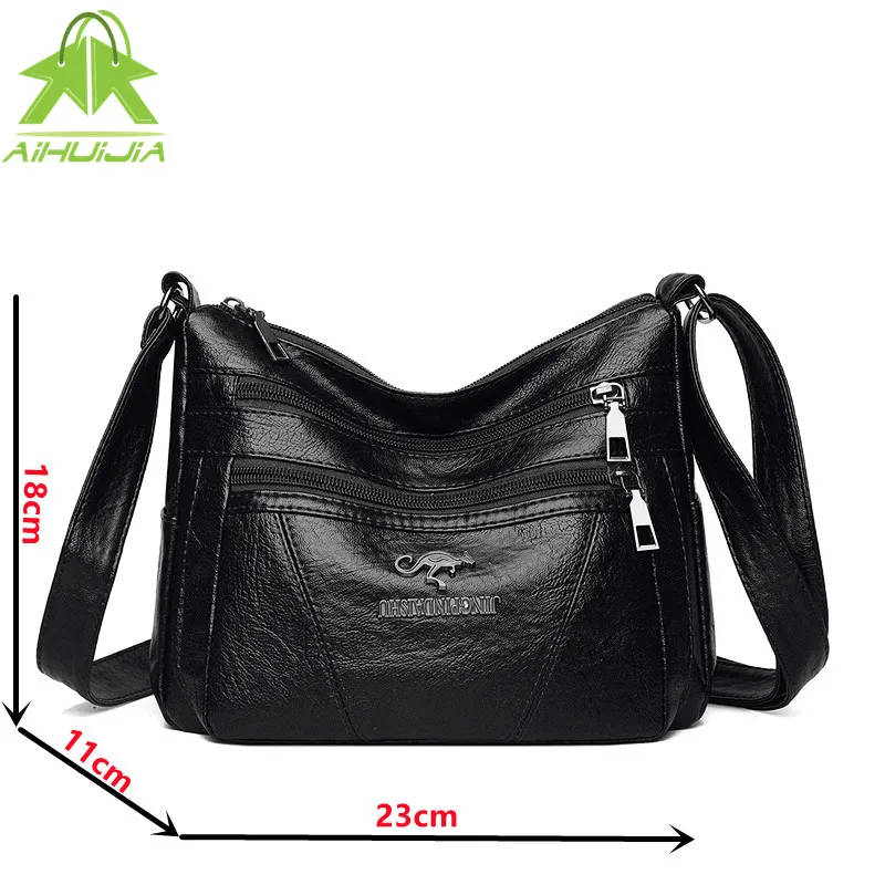 

High Quality Women Soft Pu Leather Shoulder Bags Casual High Capacity Crossbody Bag 2021 New Luxury Designer Handbag and Purse