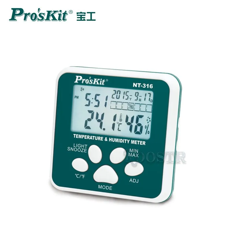 

Цифровой термометр и гигрометр Proskit, высокоточная промышленная Бытовая электроника с подсветкой NT-316