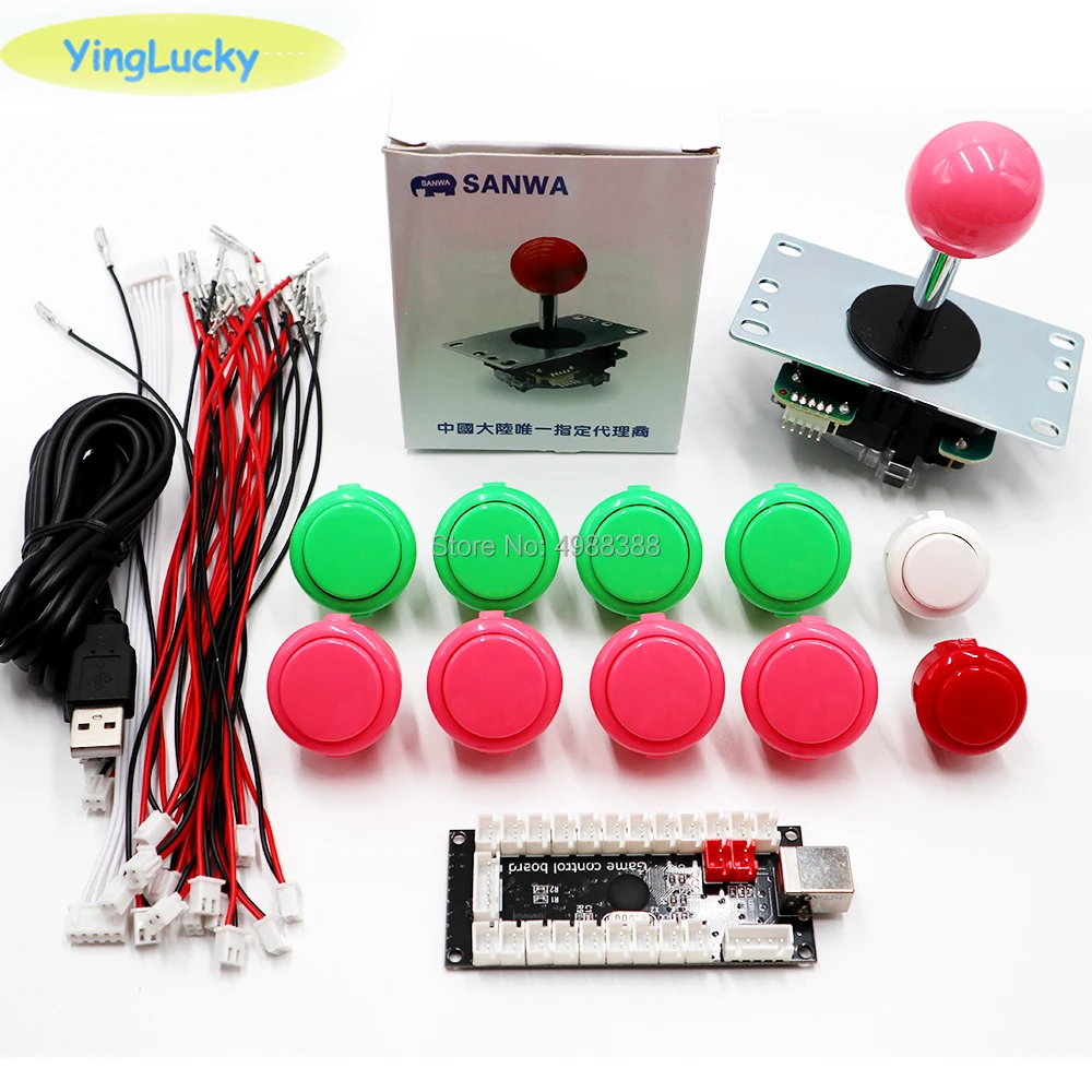 Аркадный джойстик DIY Kit Sanwa Джойстик 8YT OBSF 24 мм аркадный Набор USB ПК энкодер для