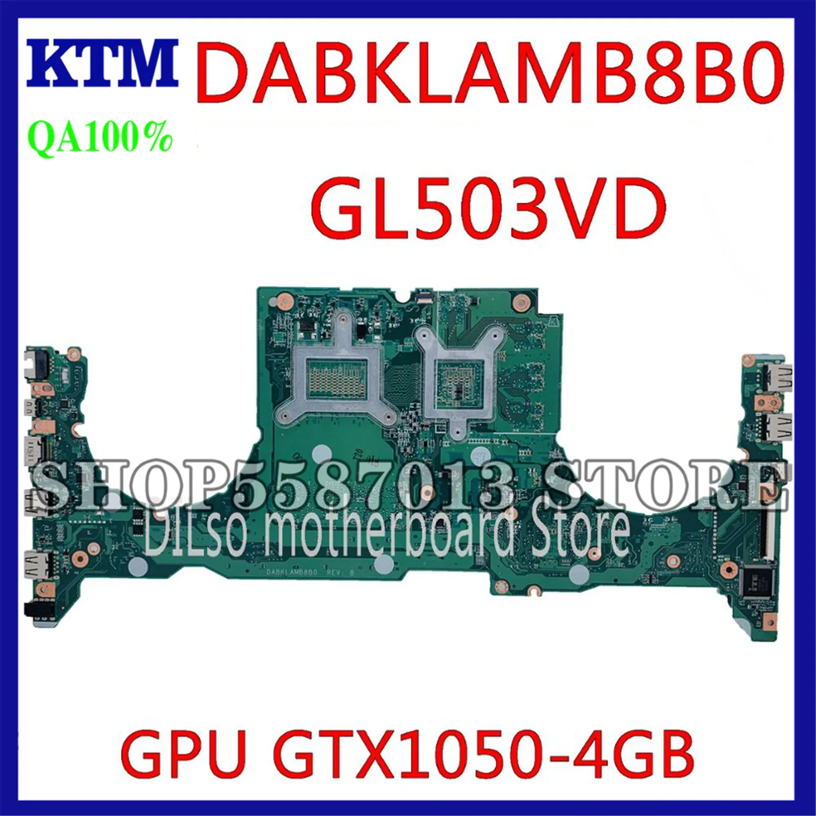 

KEFU DABKLAMB8B0 For ASUS GL503VD FX503V GL503GE GL503V Laptop Motherboard I7-7700HQ GTX1050 4G HM170 DDR4 original 100% tested