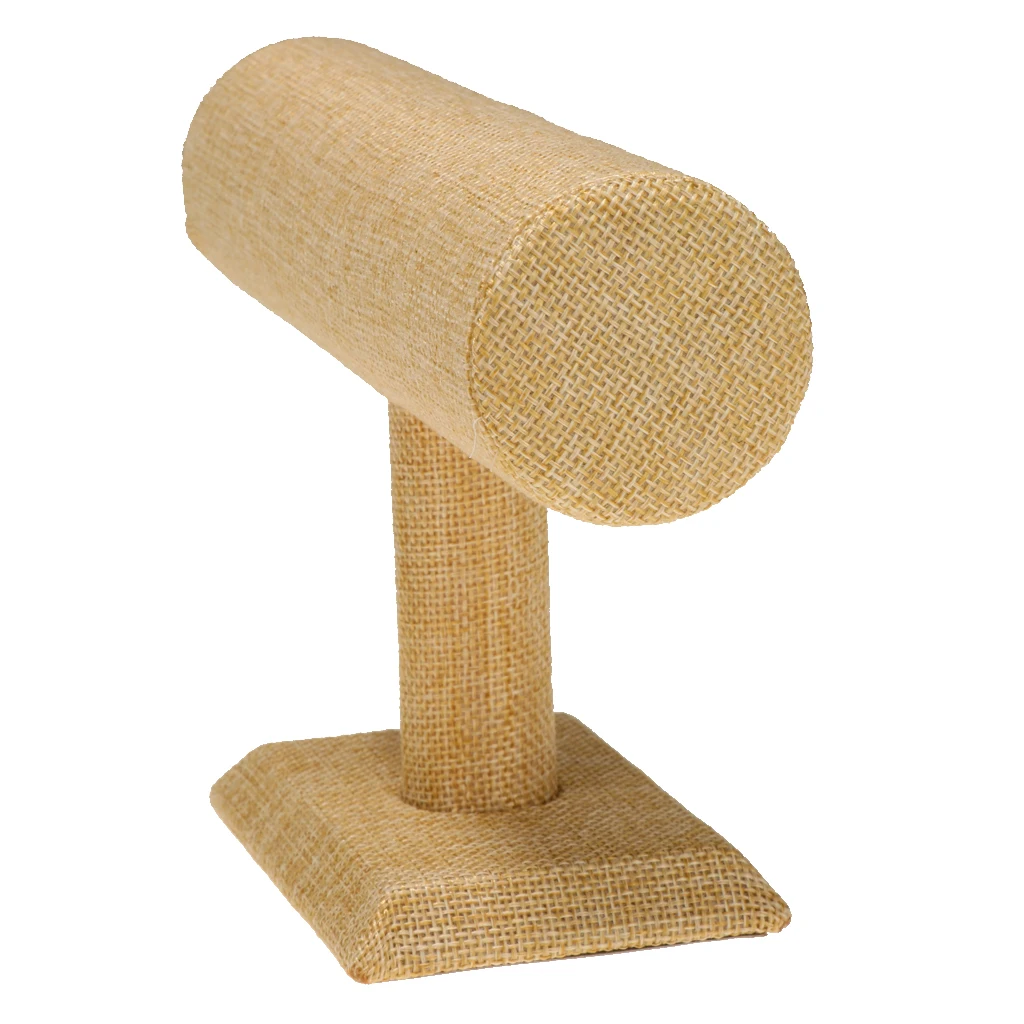 Деревянный Бархат Ювелирные изделия Жесткий Дисплей Стенд Держатель Браслет в