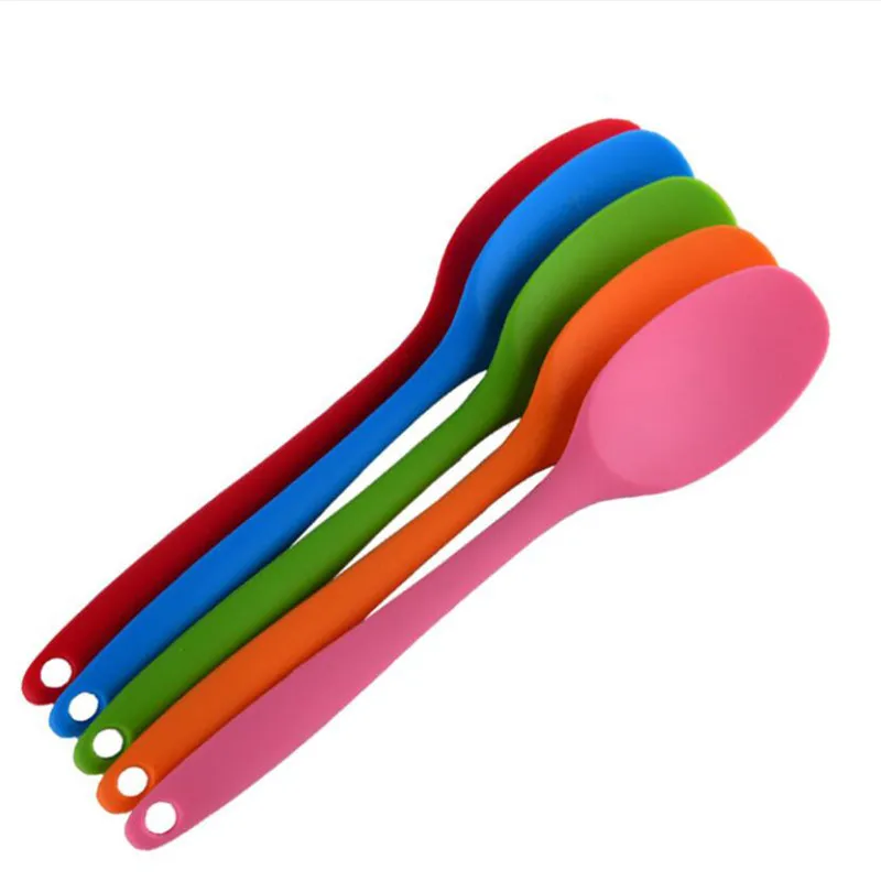 

Cake Butter Spatula Silicone Spoon Mixing Spoons Long-handled Cooking Utensils Tableware Kitchen Soup Spoons Mixer Kitchen Tools