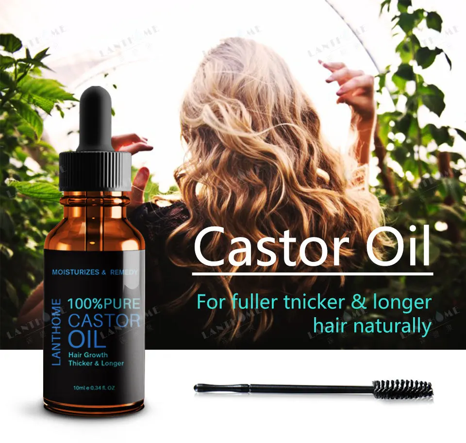 

10ML Pure Castor Oil Eyelashes Growth Serum Hair Treatment Eyebrow Fast Growth Liquid Essential Oil Makeup Eyelash Enhancer